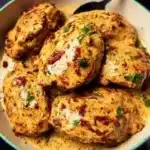 Creamy Marry Me Chicken dish served with herbs and vegetables