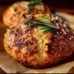 Delicious Parmesan Garlic Bread fresh out of the oven with herbs and cheese