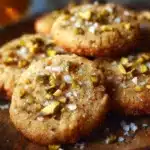 Delicious Salted Honey Pistachio Cookies on a plate