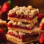 Delicious strawberry shortcake bars with fresh strawberries and cream