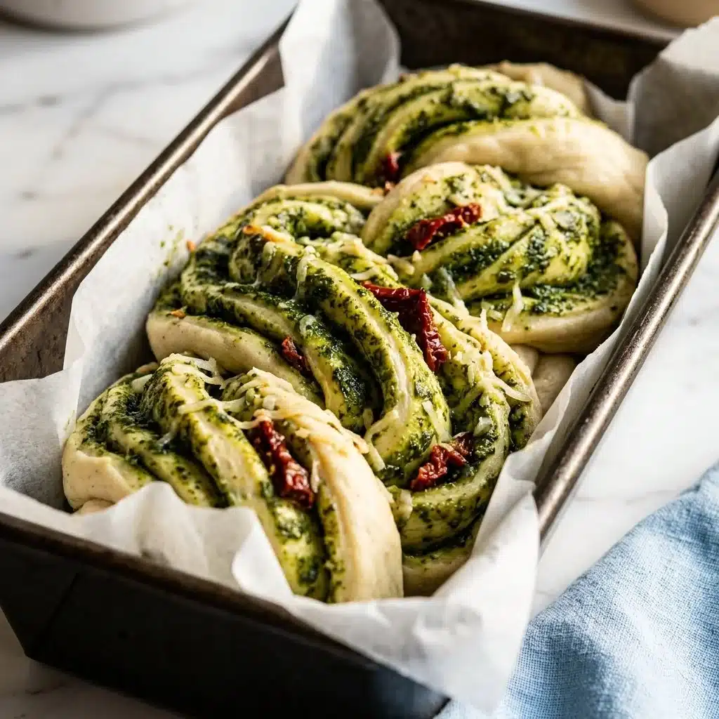 Sourdough Pesto Babka With Sun-Dried Tomatoes