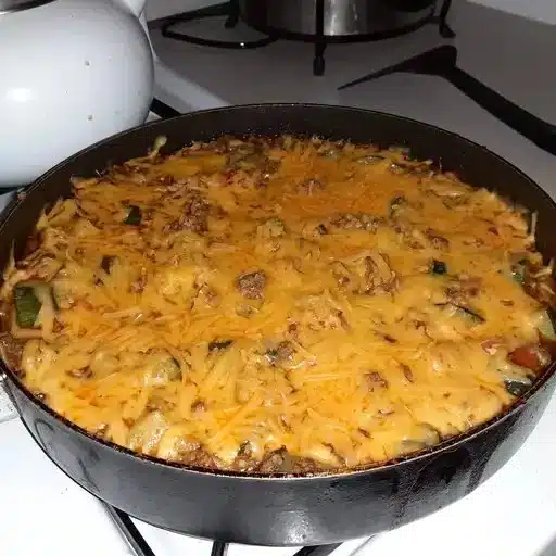 Cheesy Salsa Verde Chicken Rice Bake