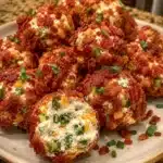 Bacon Jalapeno Popper Cheese Balls served on a platter